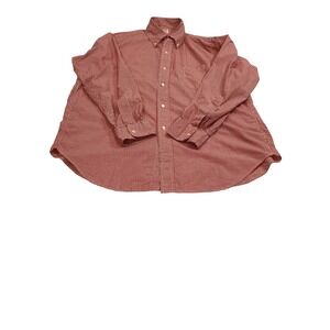 Vintage Premium Brooks Brothers 16.5 R Red/White Gingham Cotton Made in USA